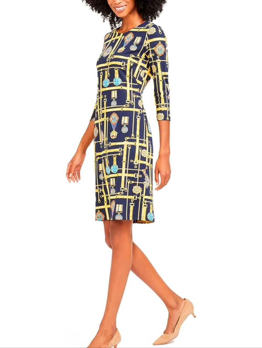 J Mclaughlin Sophia Dress in Equestrian Themed Print, Size M
